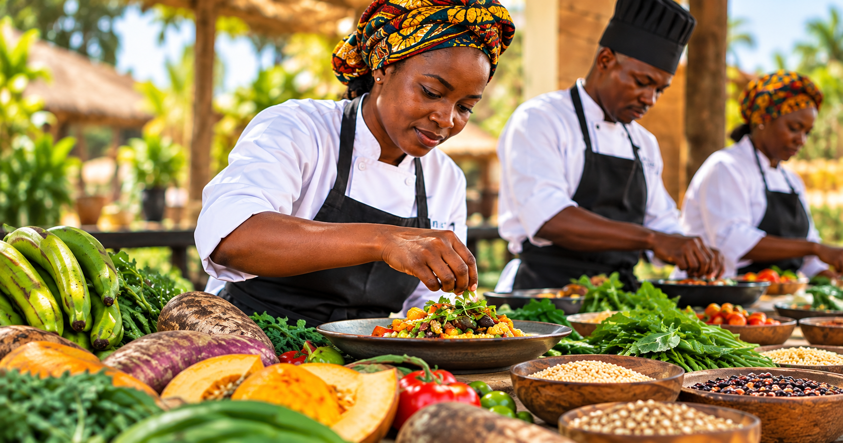 Chefs africains valorisant les produits locaux et les cuisines traditionnelles pour la souveraineté alimentaire en Afrique